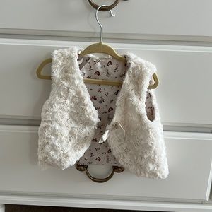 H&M cream fur vest